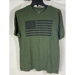 Size S - St. John's Bay Shirt Tee Green Army American Flag Military Shirt